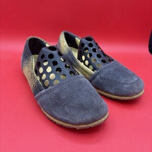 Sorel Yaquine Moc Womens Slip On Loafer Size 10 Gray Yellow Leather/Wool NL2031